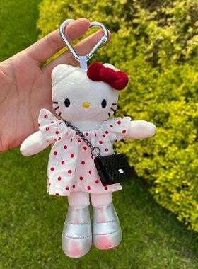 日本正版动漫挂件の可爱变装白皮长腿kitty挂饰公仔KT玩偶包挂