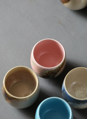 特色窑变茶杯单个景德镇功夫陶瓷碗家用品茗杯子大号主人杯单杯