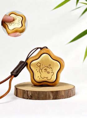 创意按压器木雕挂件榴莲月饼汉堡可乐杯减压器包包挂件钥匙扣挂饰