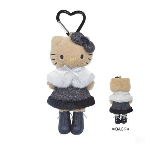 日本正品 NIC 黑皮长腿hello kitty挂件毛绒公仔 贵妇 萝莉小香风 - 图2