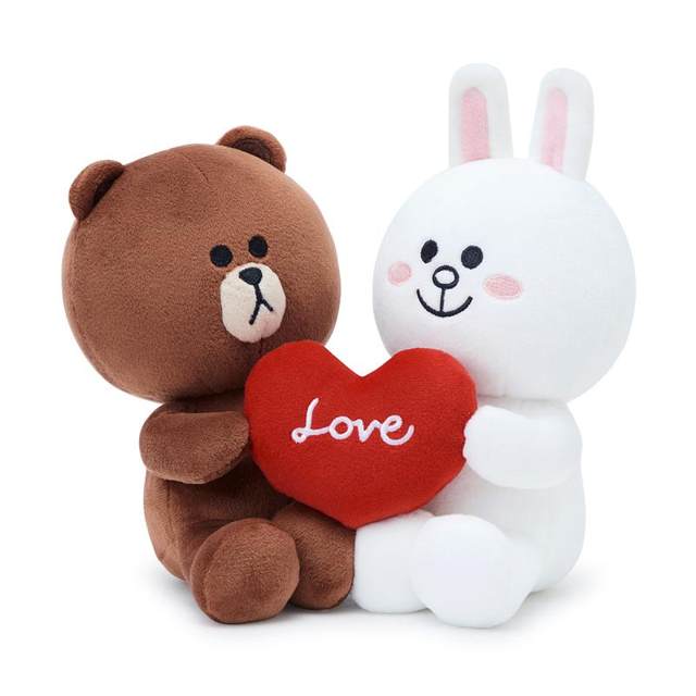 Korea Purchasing Genuine LINE FRIENDS Brown Bear, Coni Rabbit Love Couple Doll, Plush Doll