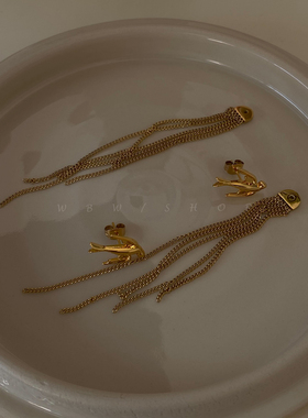 欧美镀金女流苏耳环耳坠