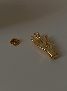 WBW 高级感西装手掌胸针设计质感饰品小众简约镀金ins时尚通勤女