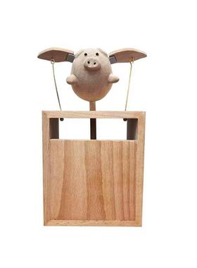 会飞的小飞猪 创意系生日礼物 木制机械玩具摆件