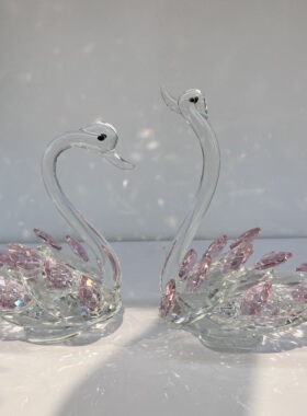 水晶天鹅创意摆件家居家居装饰