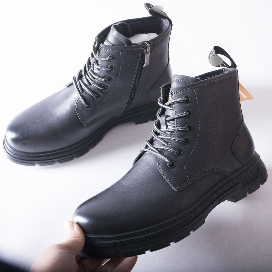 一线品牌撤柜男士高帮黑色皮靴中青年秋冬季系带真皮皮鞋时尚男鞋,淘宝优惠券,粉丝福利购,淘宝优惠卷
