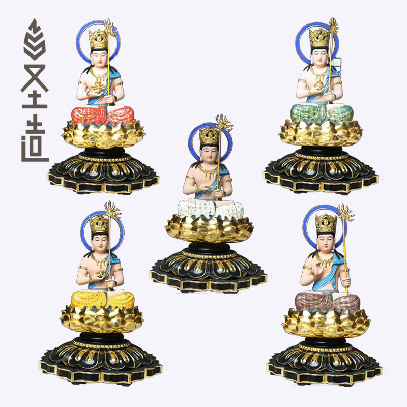 木雕五大虚空藏佛像摆件寺庙家用木质库藏金刚像定制圣造 木雕五大虚空藏佛像摆件寺庙家用木质库藏金刚像定制圣造