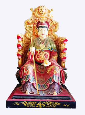 玉皇大帝木雕摆件王母娘娘圣造