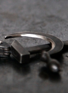 镰刀锤子个性斧头项链吊坠饰品卫衣毛衣链男女配饰复古中国风创意