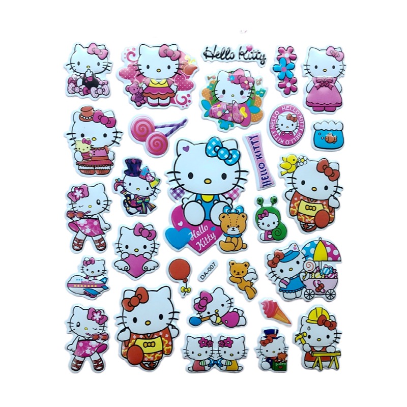 凯蒂猫KT女孩儿童可爱卡通玩具3D立体泡泡贴画helloKitty小粘贴纸-图3