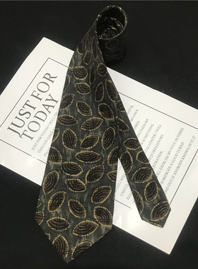 vintage古着中古奢侈牌牌复古印花色织男士西装衬衫真丝领带Y17