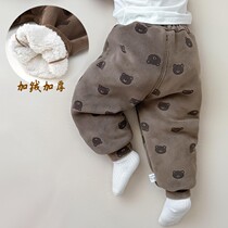 Children winter gush pants baby warm big fart pants men and women Thickening Casual Long Pants Cartoon Swearty Pants Cotton Pants