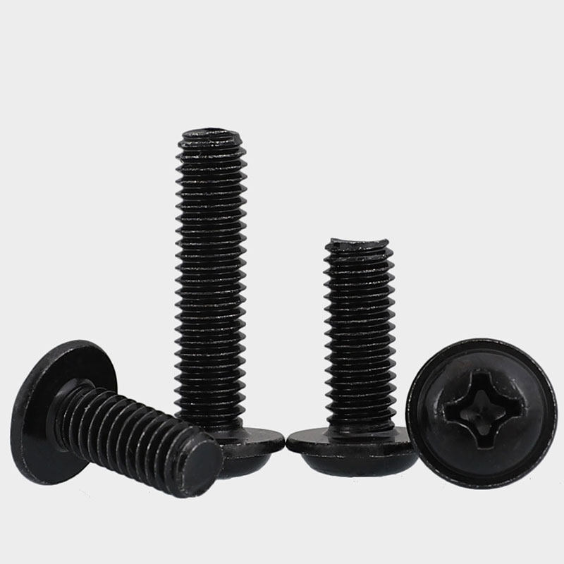 黑色不锈钢十字圆头带垫螺丝304镀黑锌带垫 盘头螺钉M2M2.5M3M4M5,淘宝优惠券,粉丝福利购,淘宝优惠卷