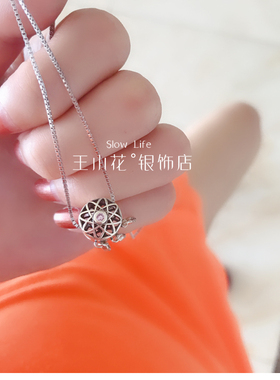 银饰捕梦网项链复古镂空吊坠