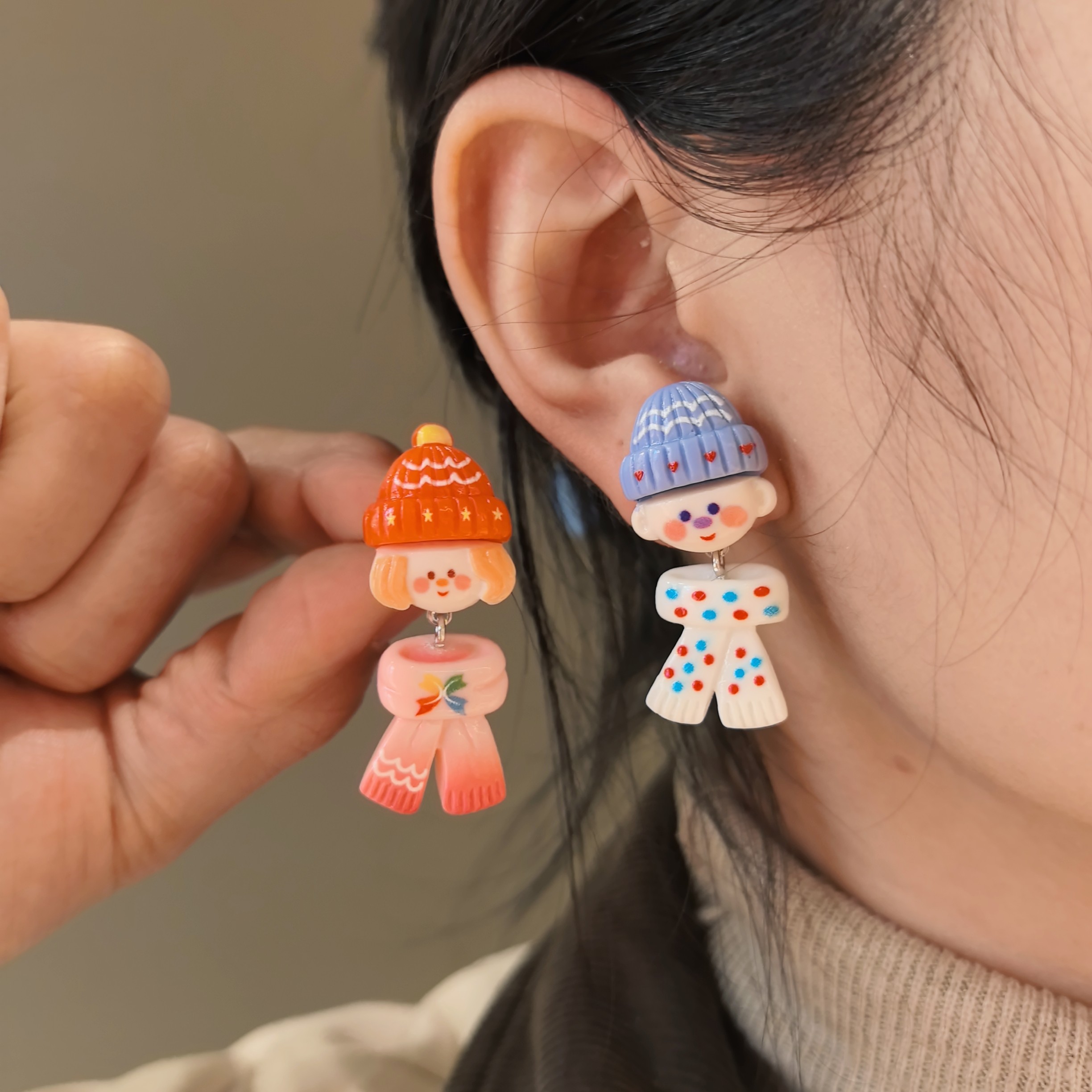马年新品日韩可爱原创设计个性卡通耳饰耳环女孩围巾创意耳钉耳夹,淘宝优惠券,粉丝福利购,淘宝优惠卷