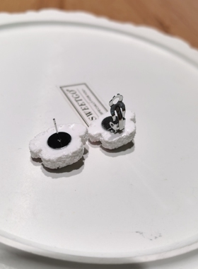 沐琪手作萌趣可爱泰迪狗狗耳钉小众设计感独特个性耳环耳夹