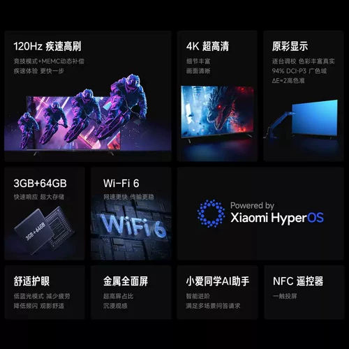 2025 Xiaomi TV RA Pro 55-дюймовый 3G+64G Storage Redmi Smart TV Вторичное экономия энергии