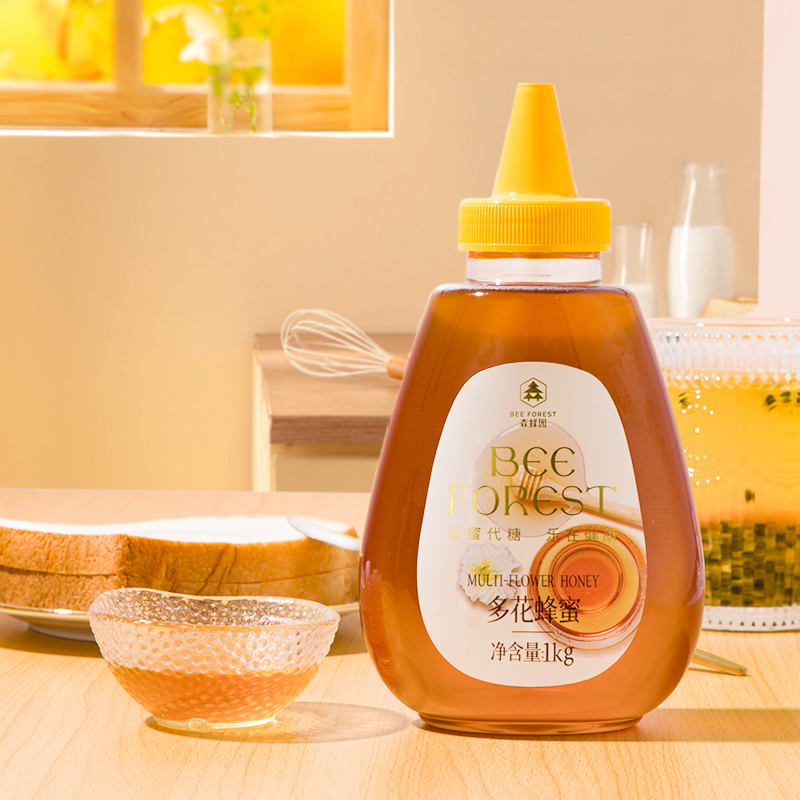 森蜂园官方旗舰店多花挤压蜂蜜1kg大罐蜂蜜家庭装