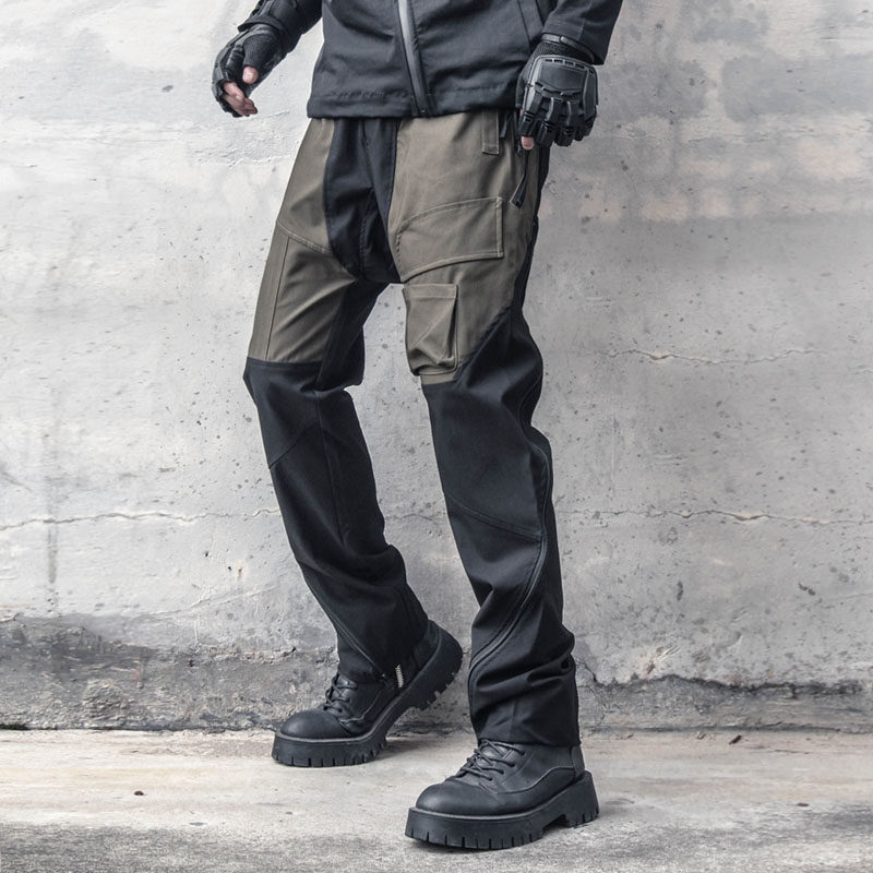 小众拉链机能解构设计暗黑个性撞色口袋拼接潮休闲工装裤男哈伦裤,淘宝优惠券,粉丝福利购,淘宝优惠卷
