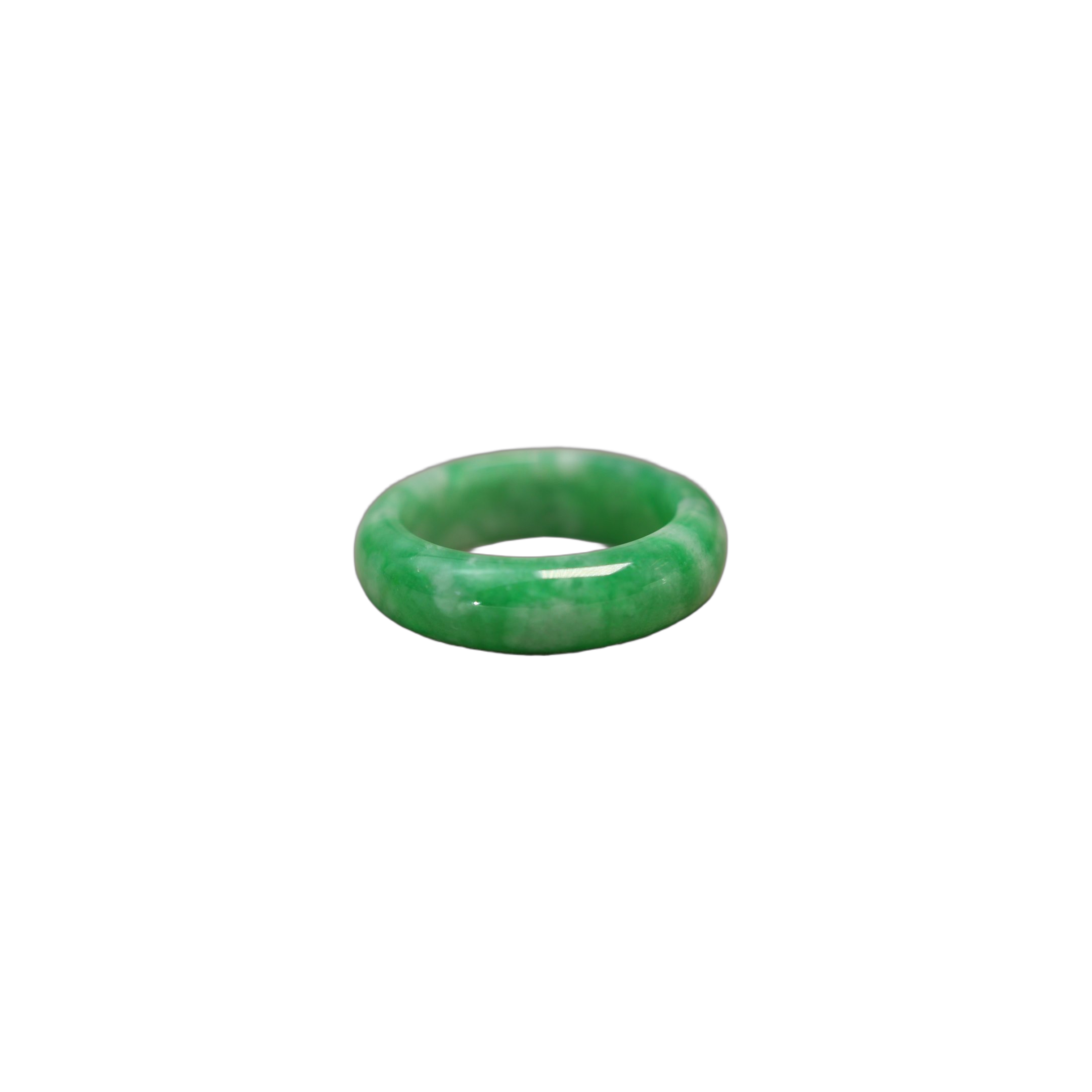Ice waxy sun green Burmese natural grade A jadeite ring