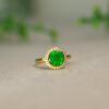 Burmese natural grade A jadeite disc ring