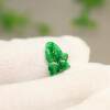 #L703 Full green Burmese natural A-grade jadeite carved ring surface set with ring pendant loose stone