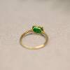 18K gold inlaid natural grade A jadeite Ruyi head ring