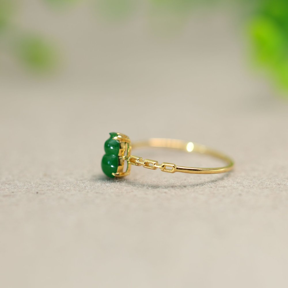 Myanmar natural grade A jade gourd ring