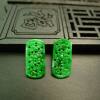 Natural grade A jadeite hollow carved saddle-shaped ring face