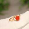Natural deep sea red organic ruby ring
