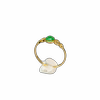 Myanmar natural grade A jadeite round cabochon ring