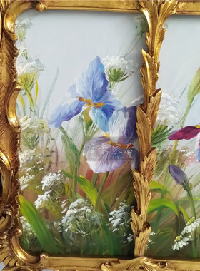 若米家居法式异形纯手工花卉油画