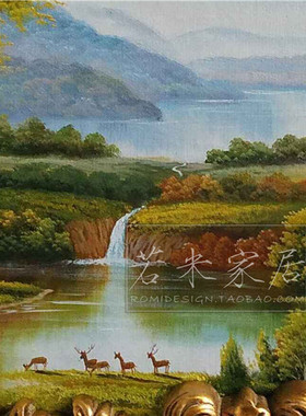 纯手工手绘画餐厅客厅