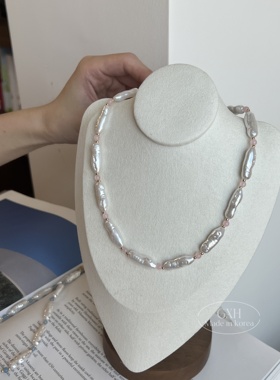 淡水巴洛克不规则原石项链