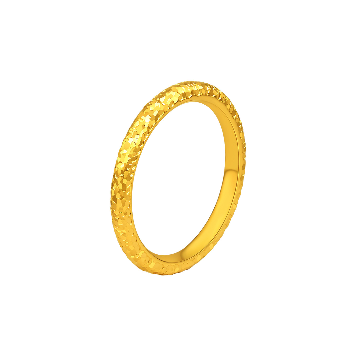 Pre-sale old temple gold pure gold crushed ice ring sparkling exquisite 5D three-dimensional fashion safe commuting every year