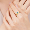 Old temple gold pure gold topaz crown ring live mouth adjustable ocean blue fresh water drop V-shaped display hand repair