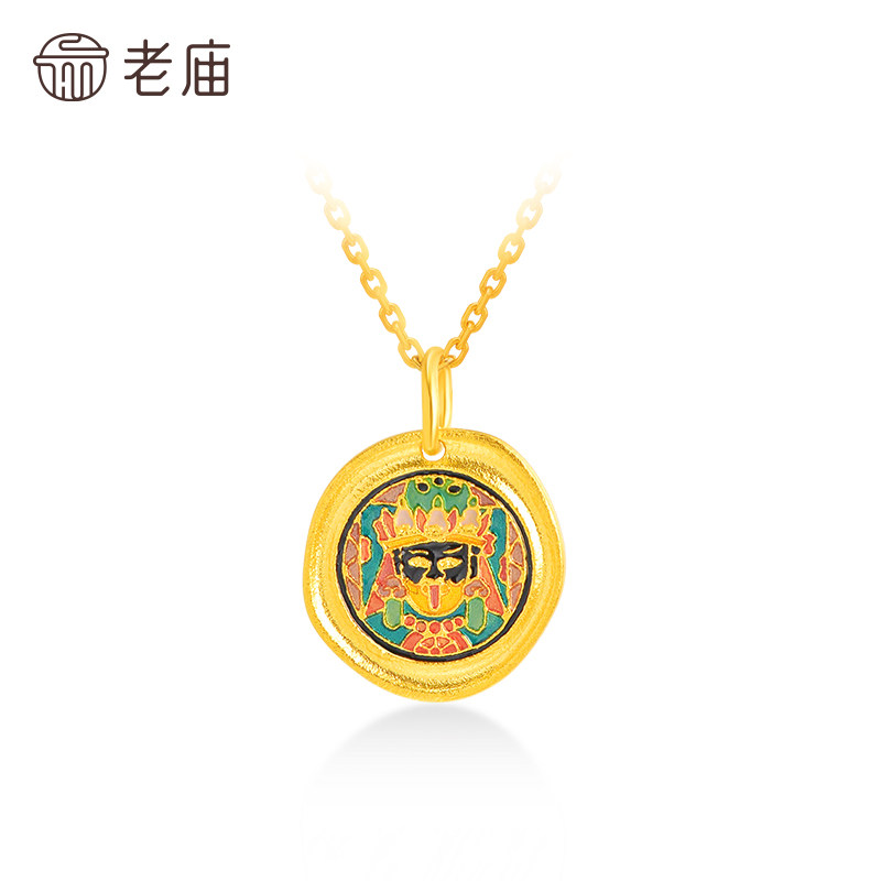 老庙黄金足金扎基拉姆女财神挂坠招财纳福财源滚滚闪耀色彩,淘宝优惠券,粉丝福利购,淘宝优惠卷