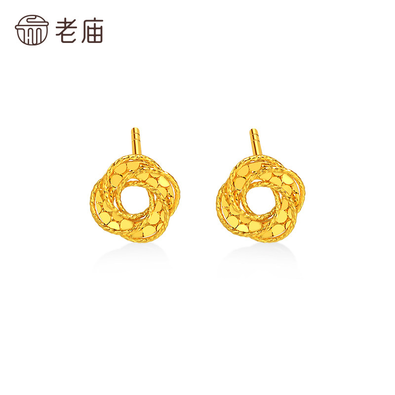 预售老庙黄金足金花朵耳钉螺旋花朵璀璨鳞甲闪耀5G星光梦幻时尚精,淘宝优惠券,粉丝福利购,淘宝优惠卷