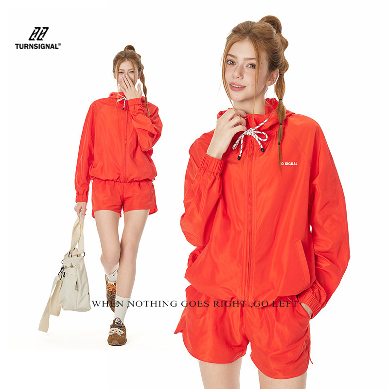 TurnSignal潮牌防晒连帽外套短裤套装女夏季薄款休闲运动两件套夏,淘宝优惠券,粉丝福利购,淘宝优惠卷
