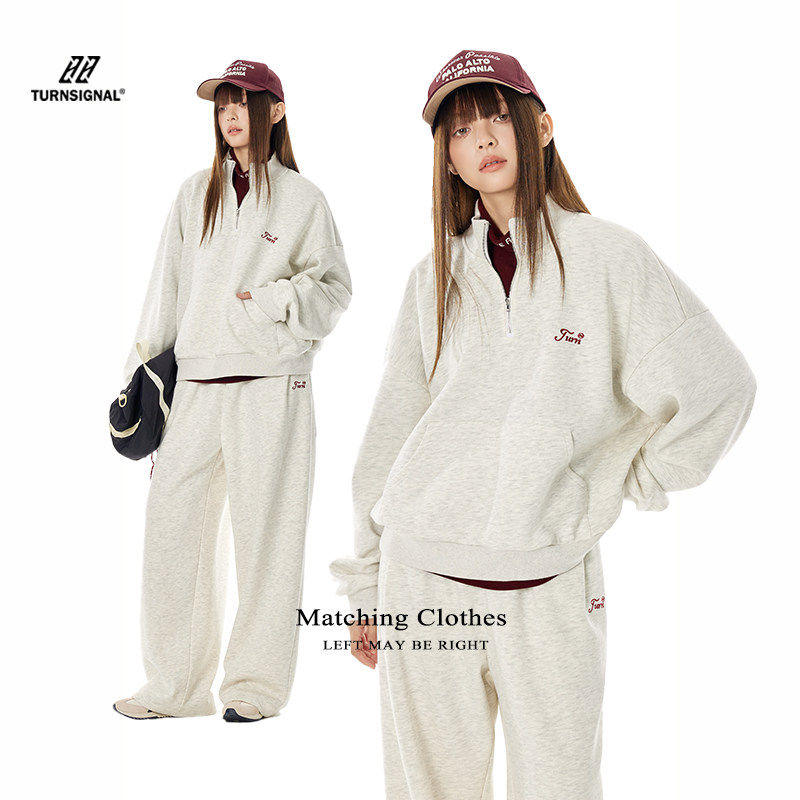 TurnSignal 潮牌针织休闲运动套装女春季2026新款卫衣卫裤两件套,淘宝优惠券,粉丝福利购,淘宝优惠卷