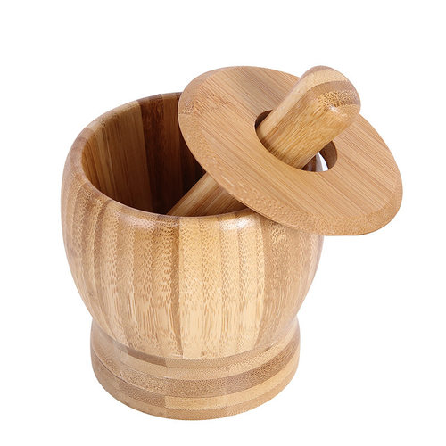 家用捣蒜器 捣碎器 蒜泥器 捣药罐药 臼杵捣花椒辣椒竹制捣蒜缸木 - 图2