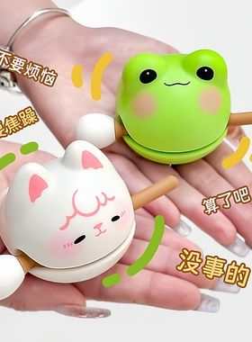 水豚敲打小木鱼挂件解压摆件桌敲儿童玩具求签卜熊猫网红生日礼物