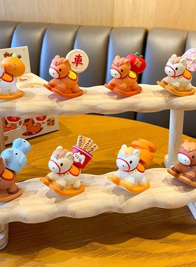 马上有对象磁吸如愿有钱木马年礼物车载摆件解压生肖桌面公仔盒装