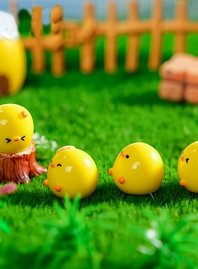 微景观蛋壳小鸡仔母鸡电车学生手工diy装饰品盲袋配件车载小摆件