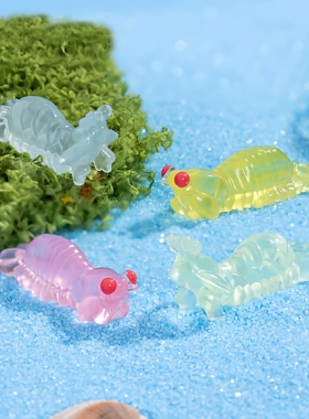 夜光小螳螂虾微景观装饰品