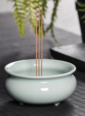 青瓷上香炉中号三足线香檀香炉