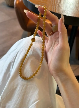 天然且末糖黄糖和田玉手串虎眼叠戴手链女送闺蜜手饰七夕礼物