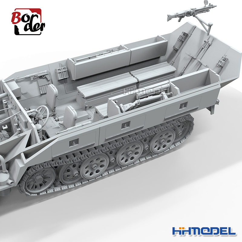 恒辉模型 边境 BT041 1/35 Sd.Kfz.251D型 半履带装甲车 拼装模型 - 图2