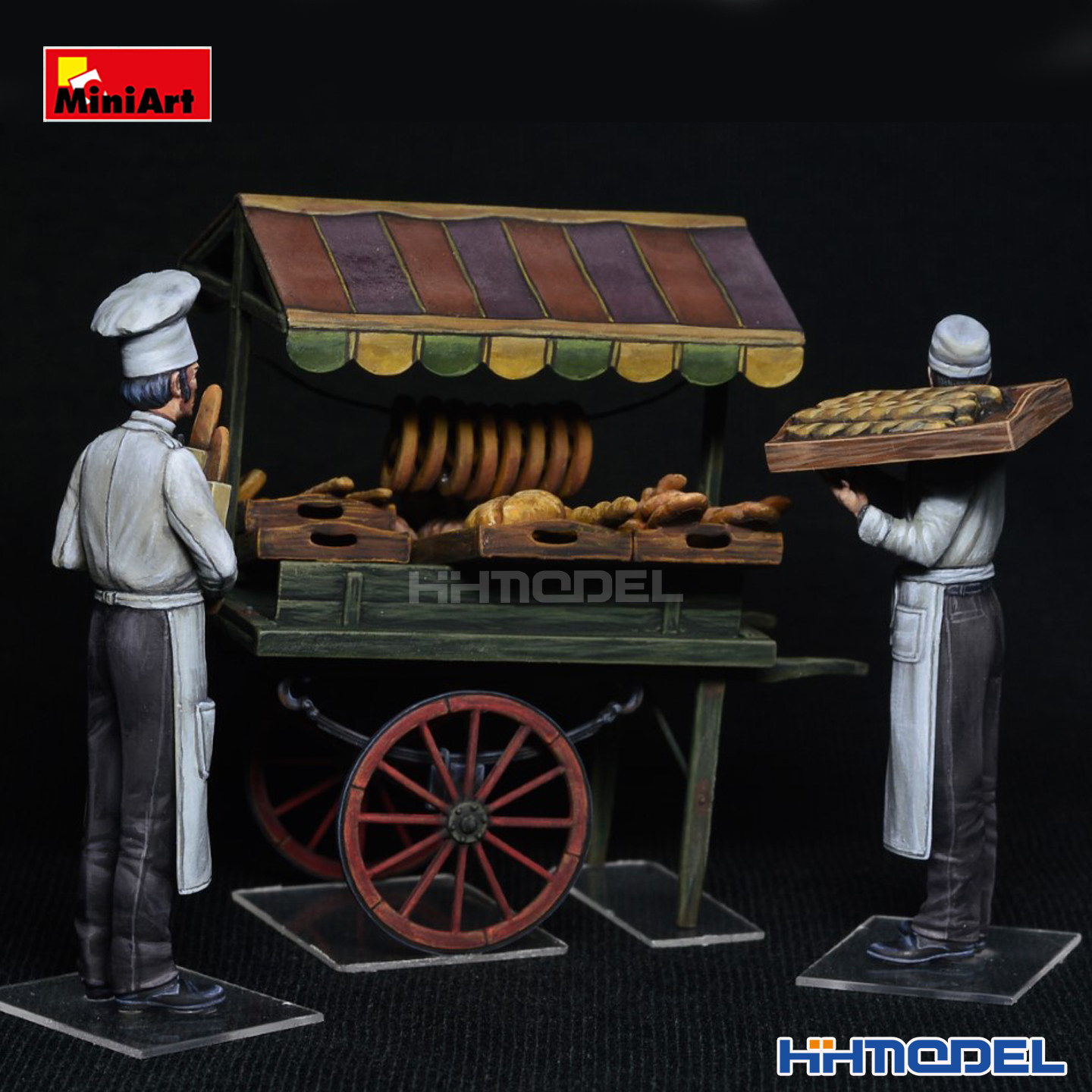 恒辉 Miniart 38074 1/35 场景制作 面包师与售卖手推车 拼装模型,淘宝优惠券,粉丝福利购,淘宝优惠卷