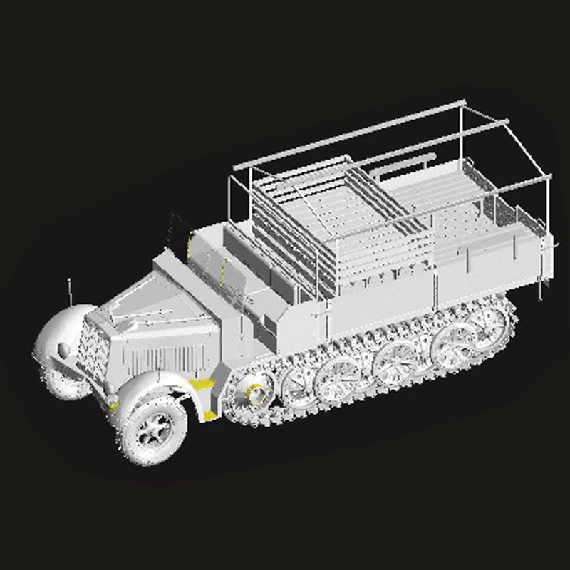 恒辉模型威龙 6971 1/35 Sd.Kfz.7 8吨半履带车及88mm防空炮-图0